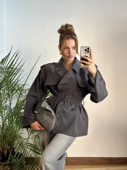 Oversize Ara Boy Füme Trençkot