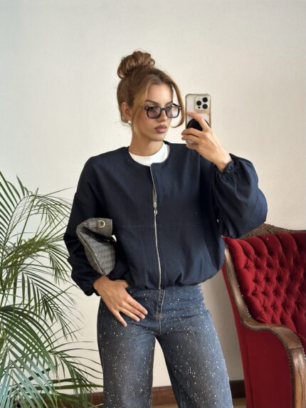 Denim Bomber Ceket