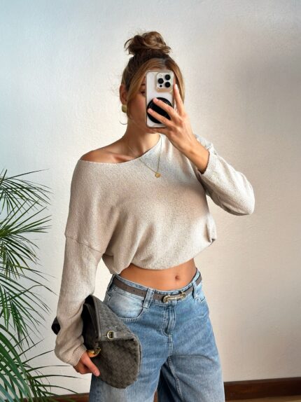 Kayık Yaka Merserize Triko