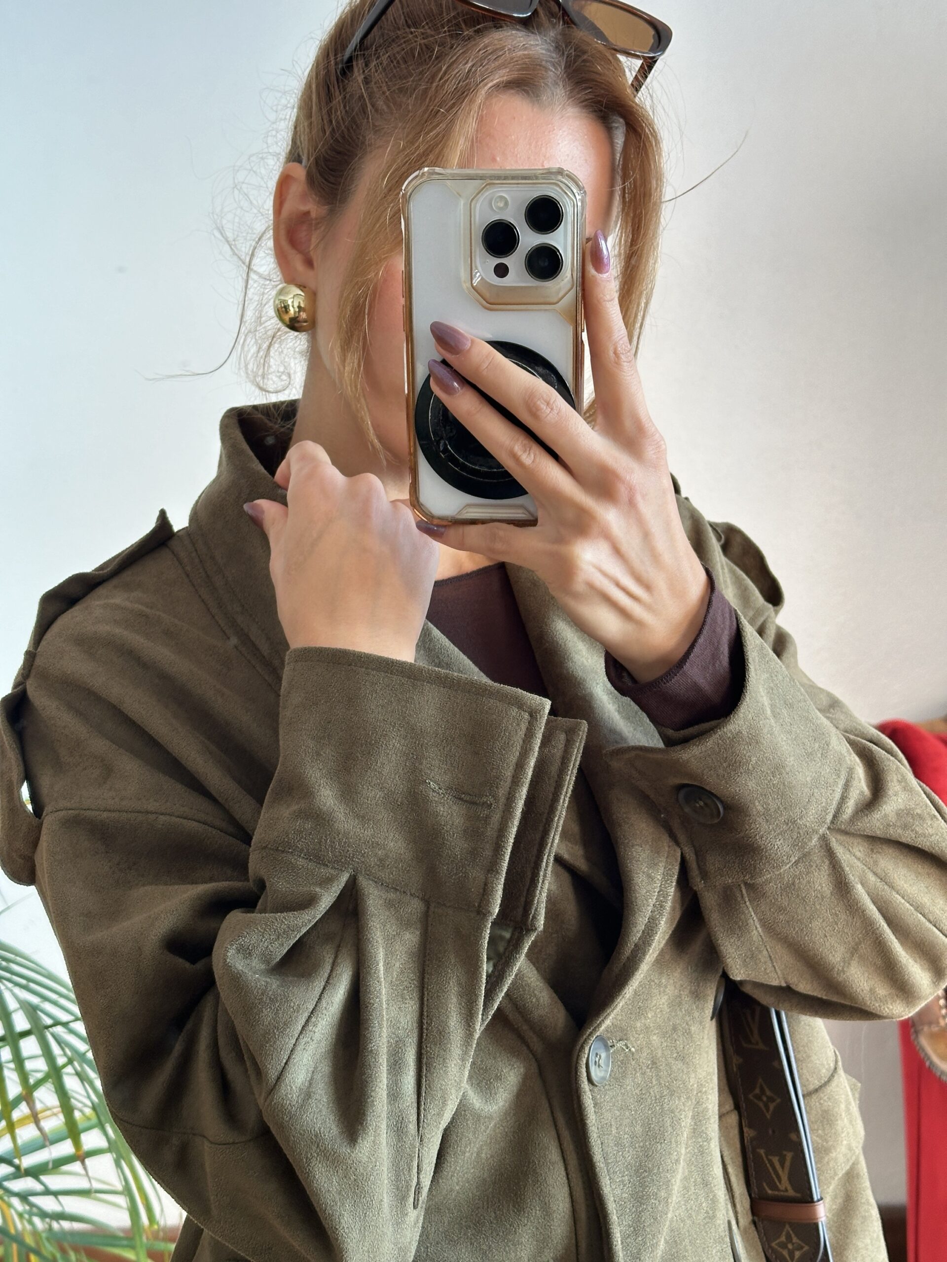 Haki Süet Kısa Ceket - Görsel 3