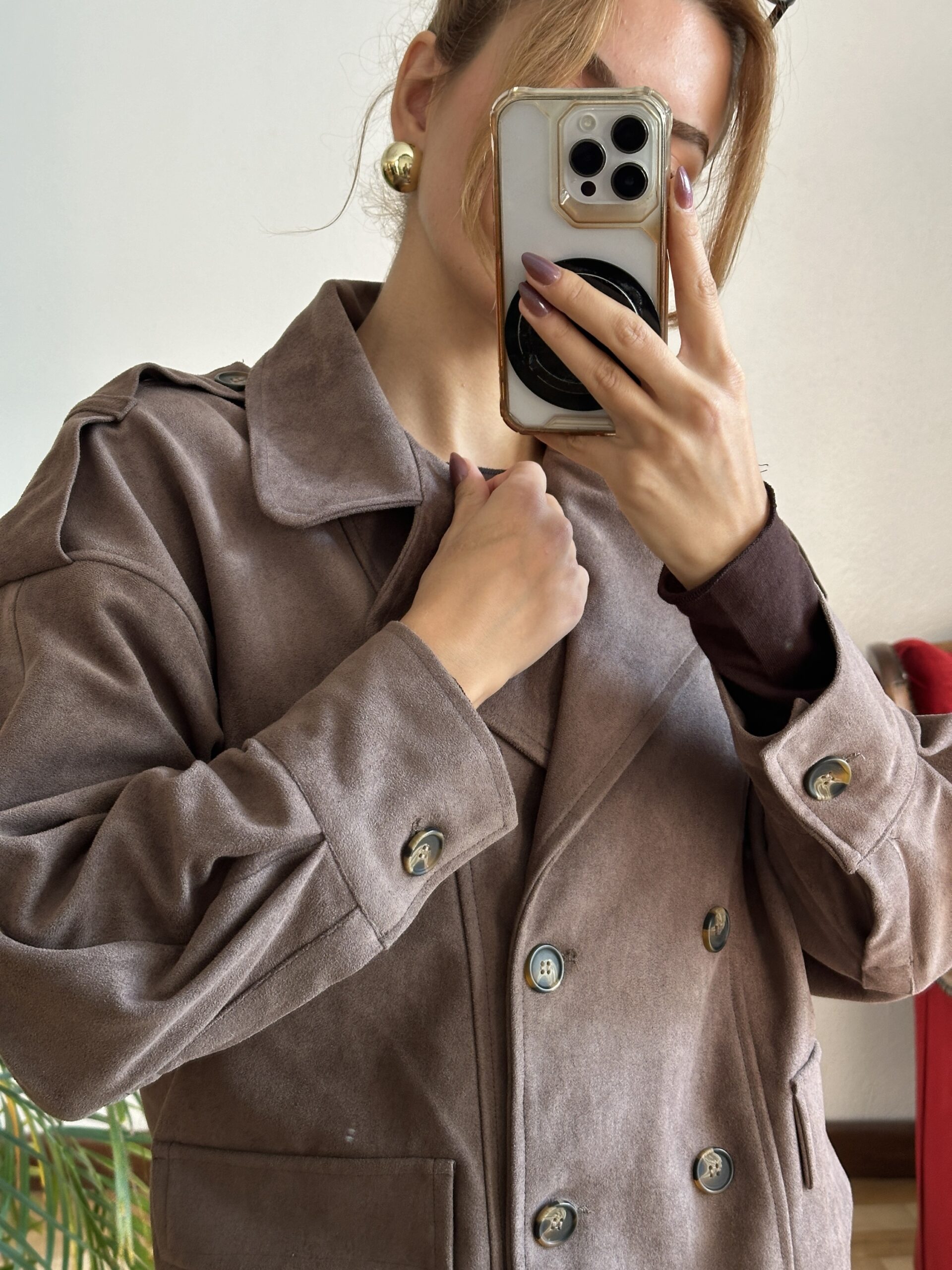 Kahve Süet Kısa Ceket - Görsel 2