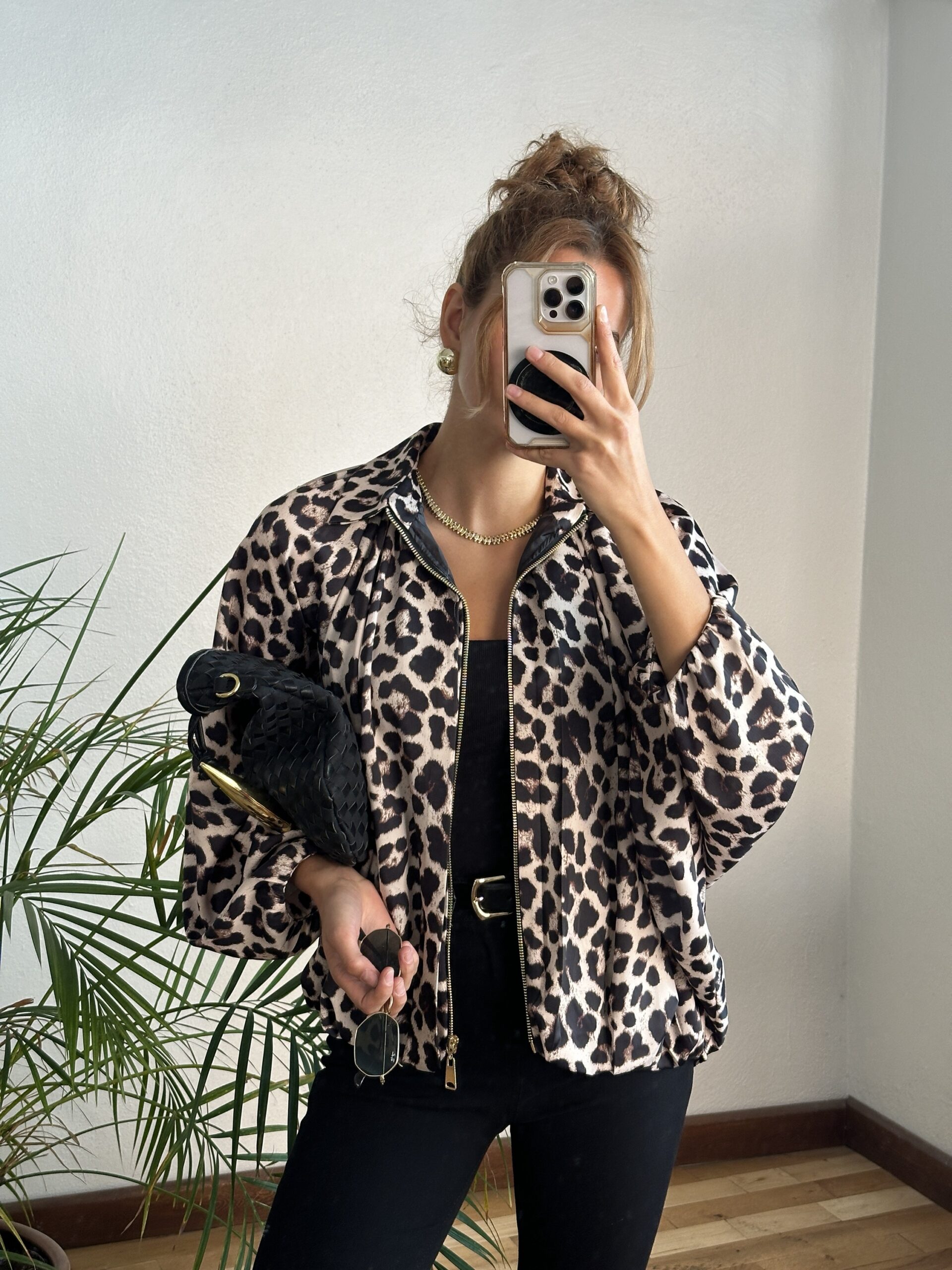 Saten Leoparlı Ceket - Görsel 2