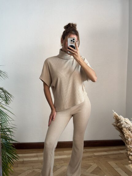 Bej Örme Triko Takım