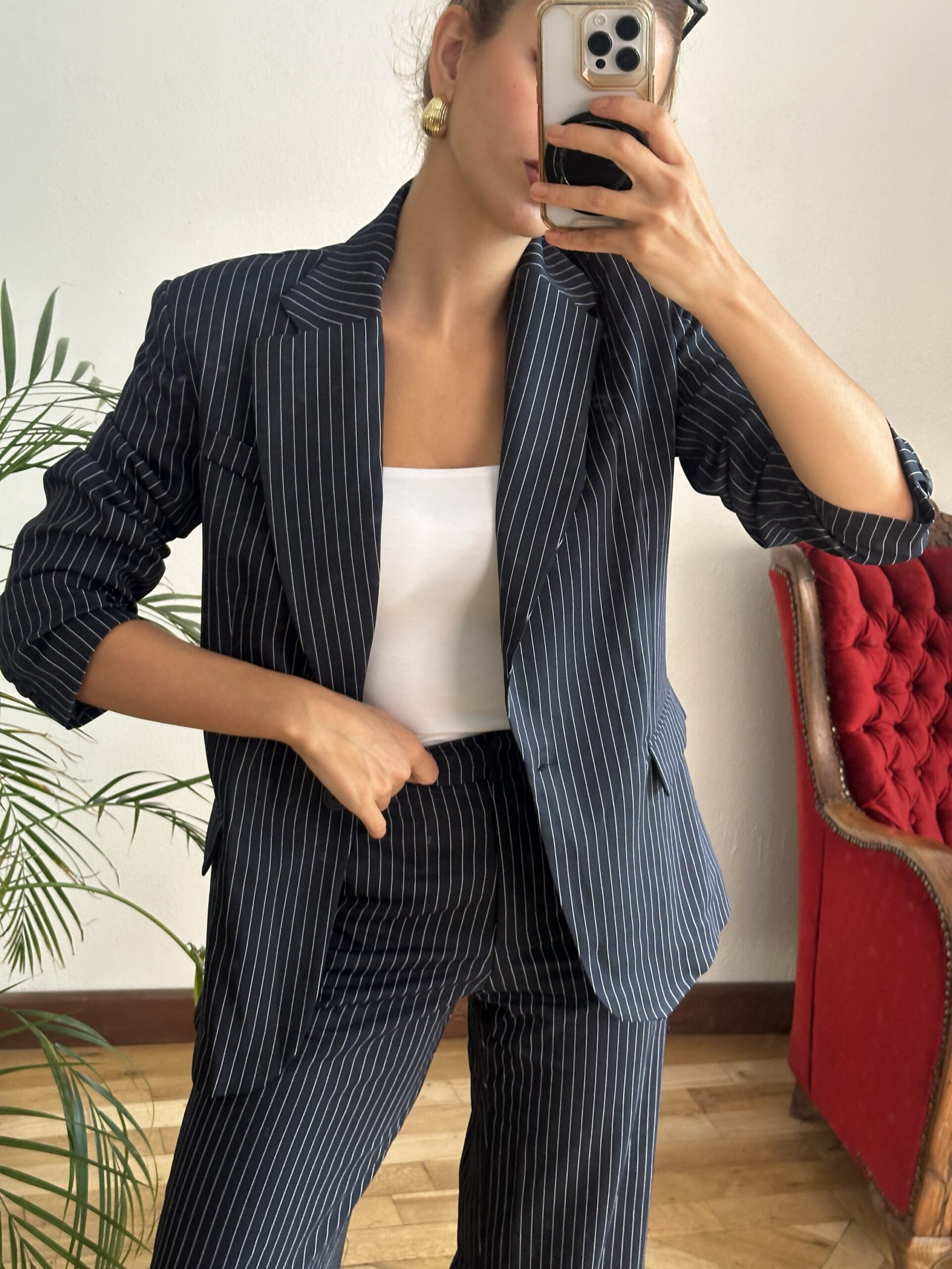 Lacivert Çizgili Takım - Görsel 3