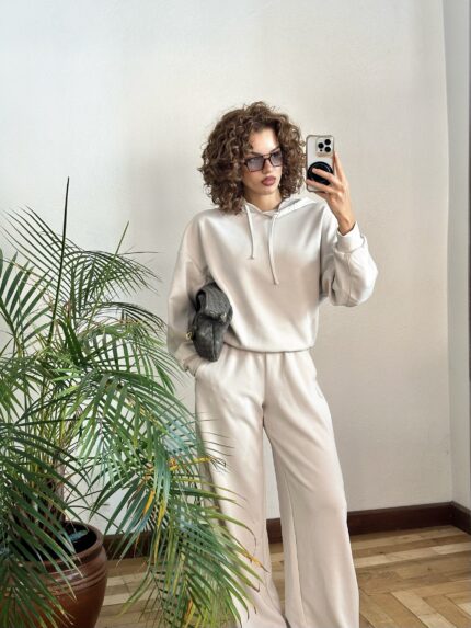 Ekru Modal Eşofman Takım