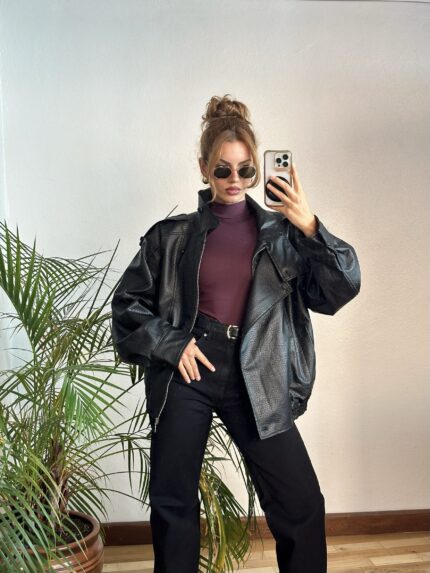 Oversize Deri Ceket