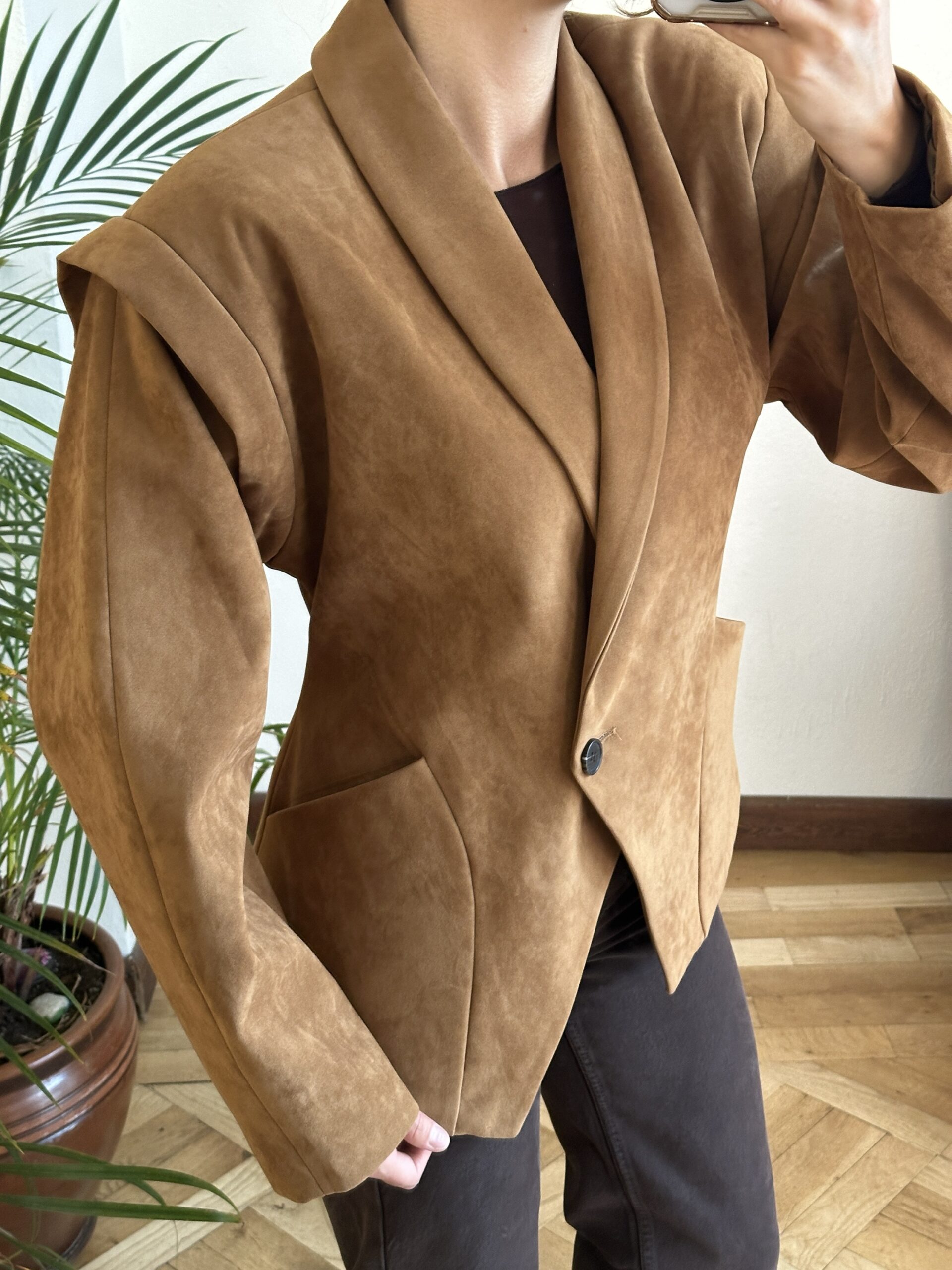 Bronte Omuz Detaylı Camel Blazer - Görsel 2