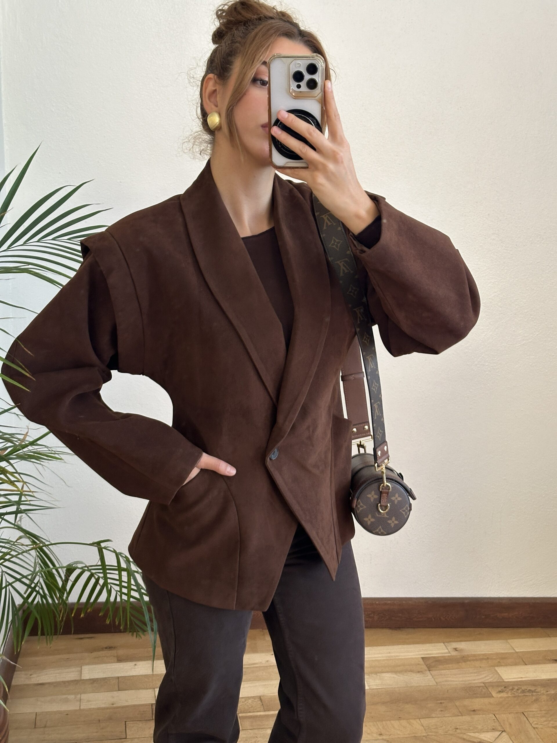 Bronte Omuz Detaylı Kahve Blazer - Görsel 2