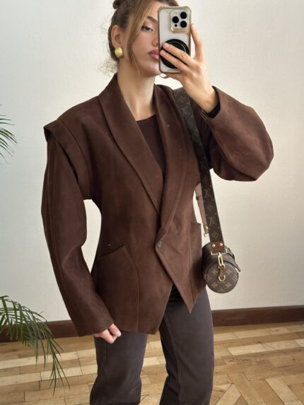 Bronte Omuz Detaylı Kahve Blazer