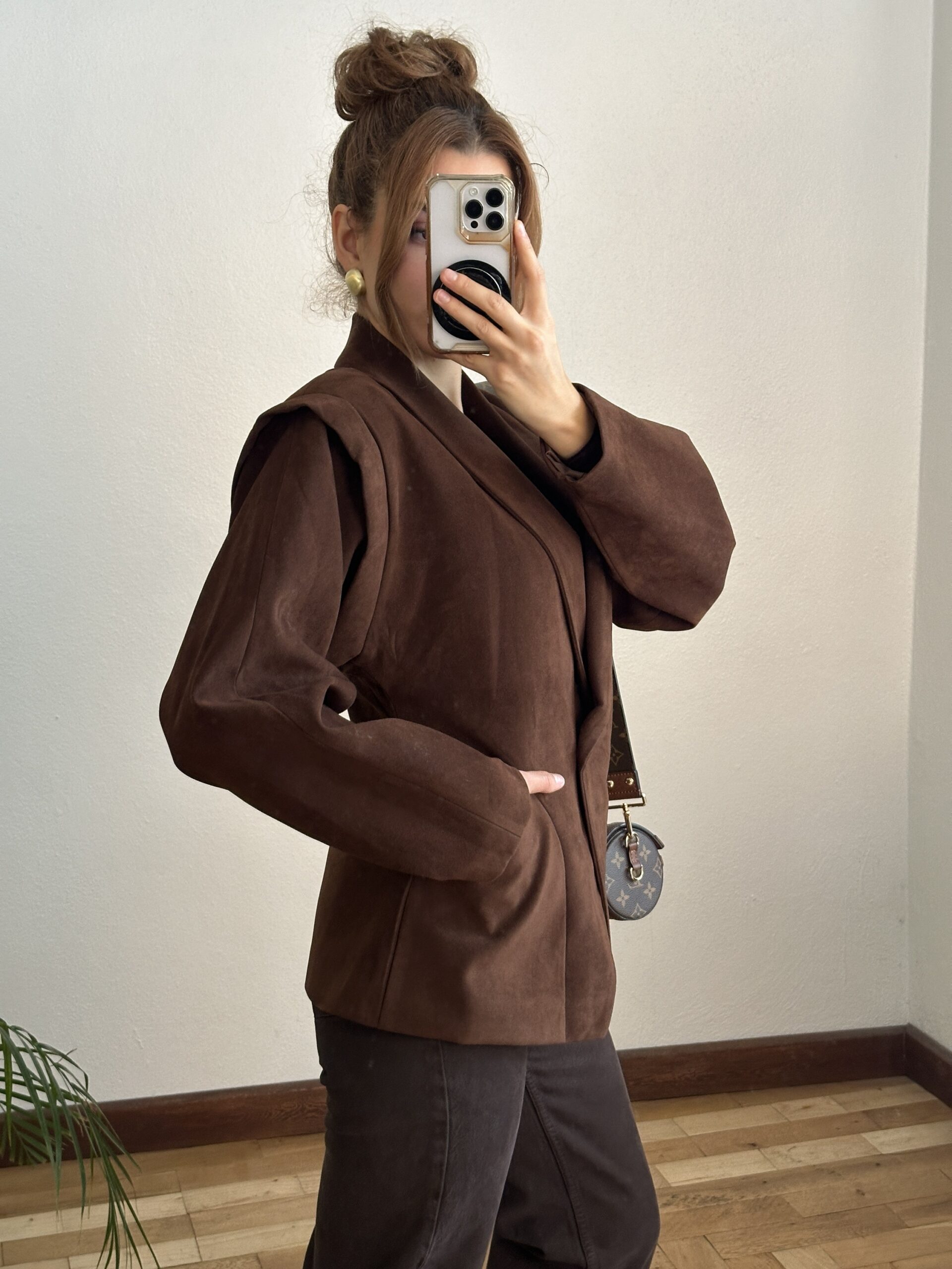 Bronte Omuz Detaylı Kahve Blazer - Görsel 3