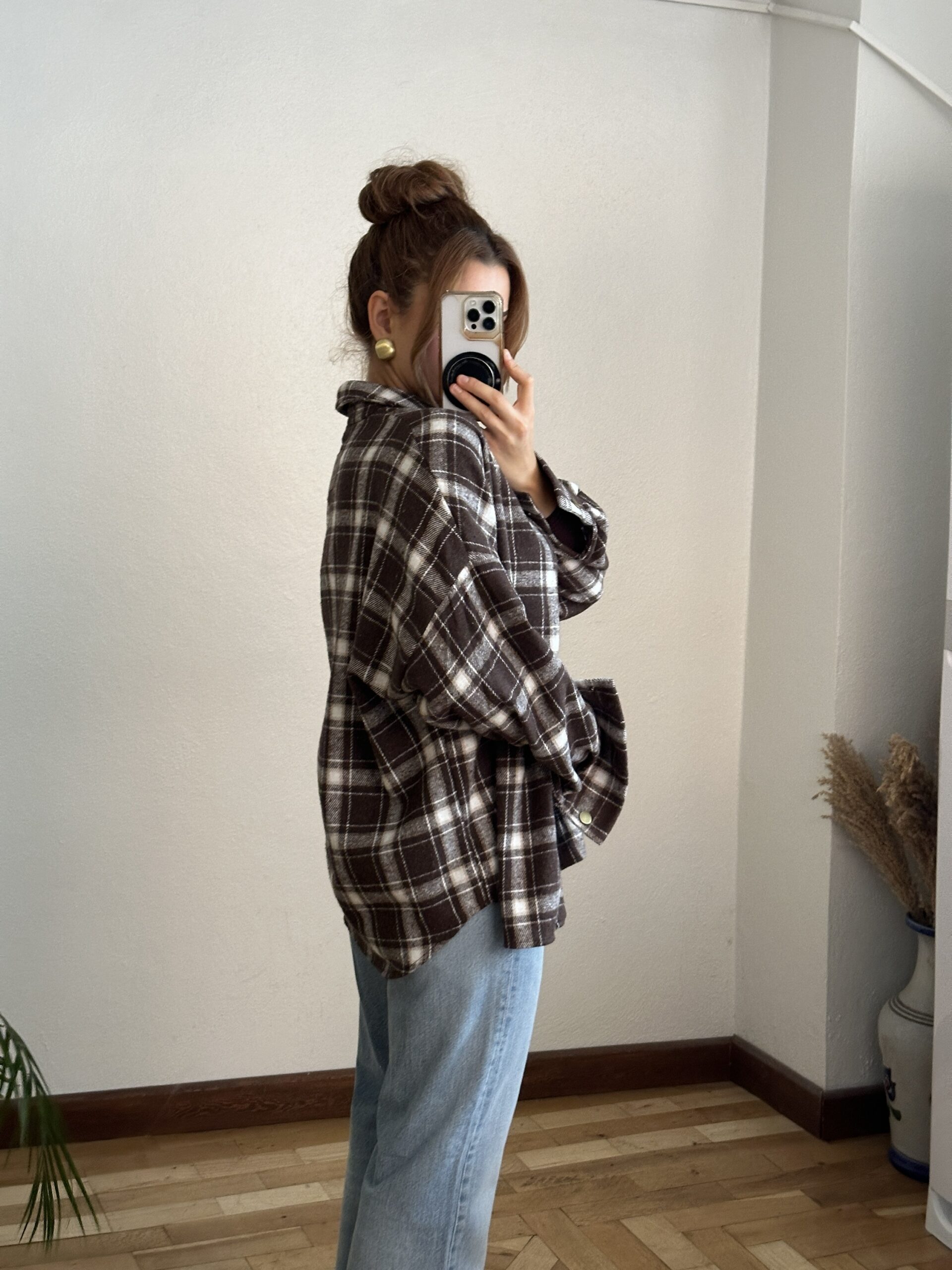 Kahve Kareli Oduncu Gömlek - Görsel 3