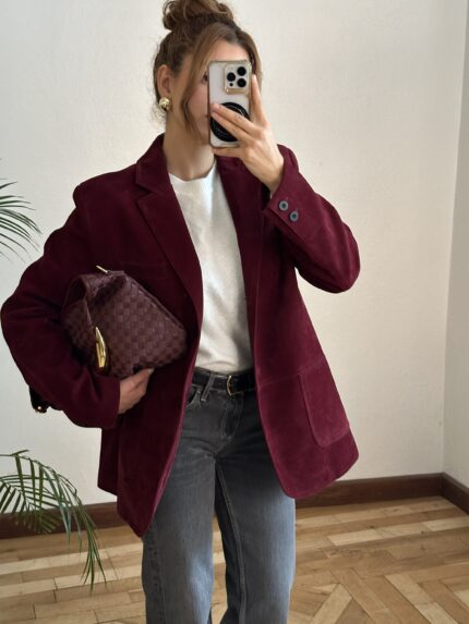 Bordo Blazer Ceket