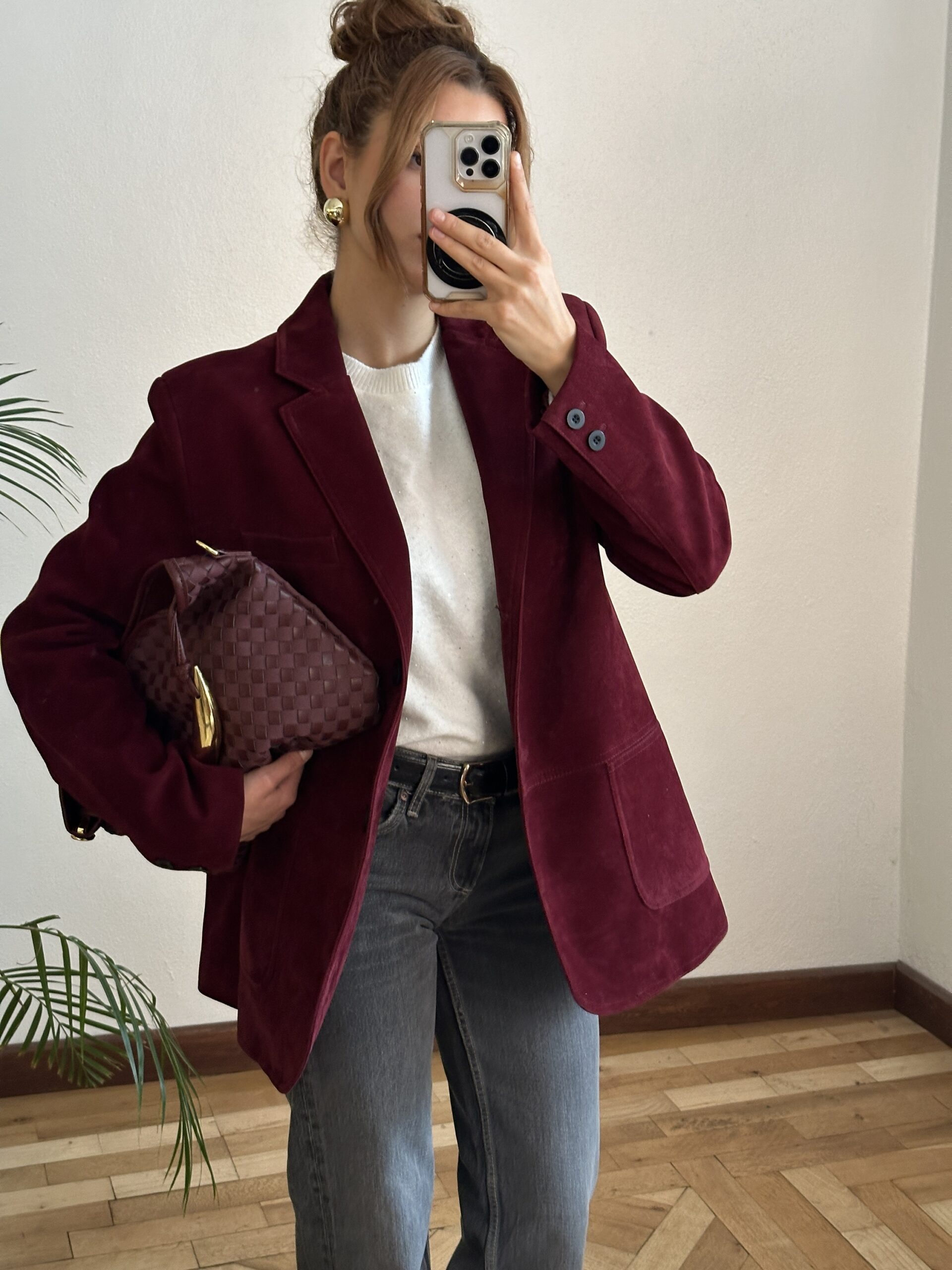Bordo Blazer Ceket