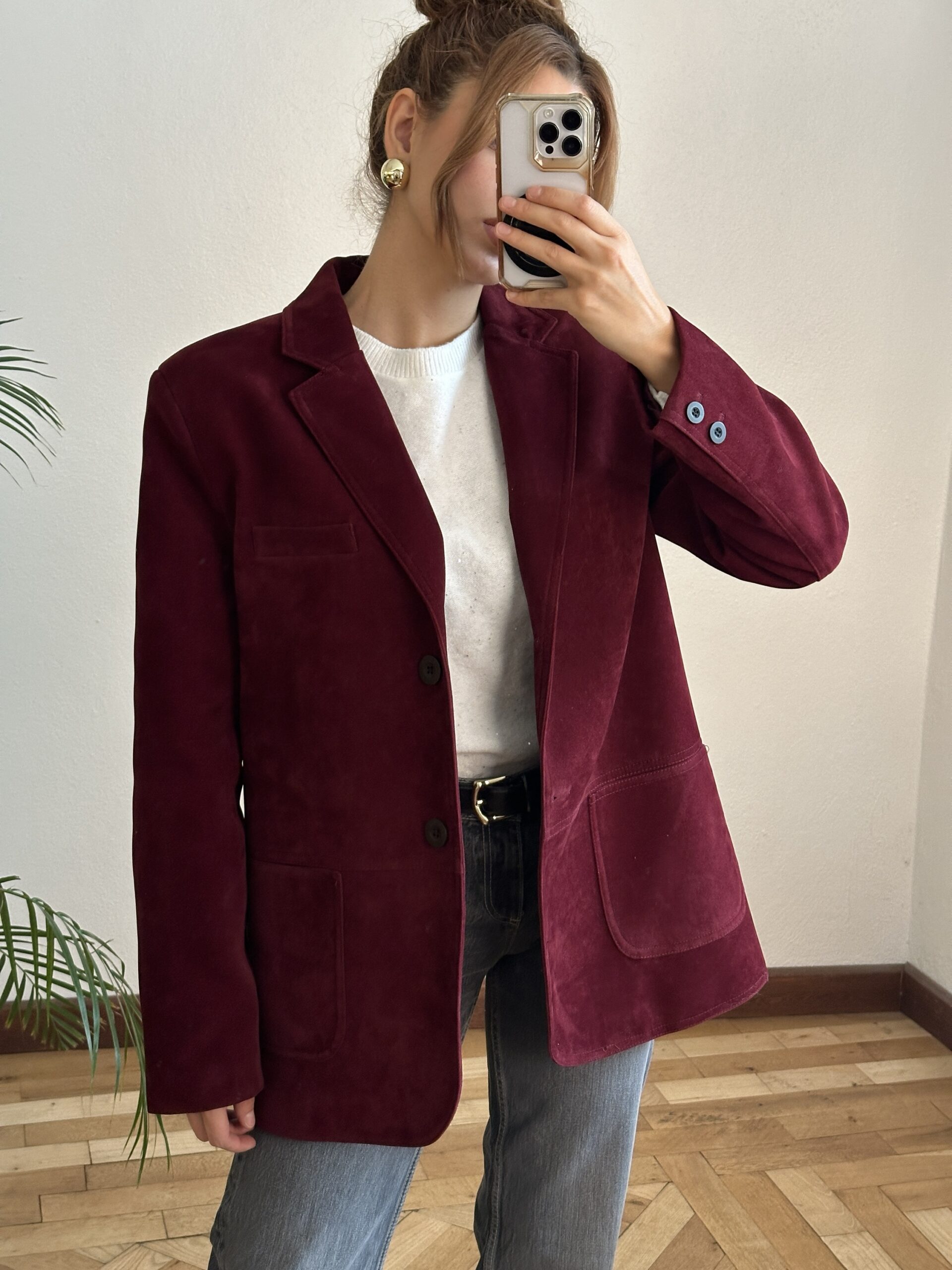 Bordo Blazer Ceket - Görsel 4