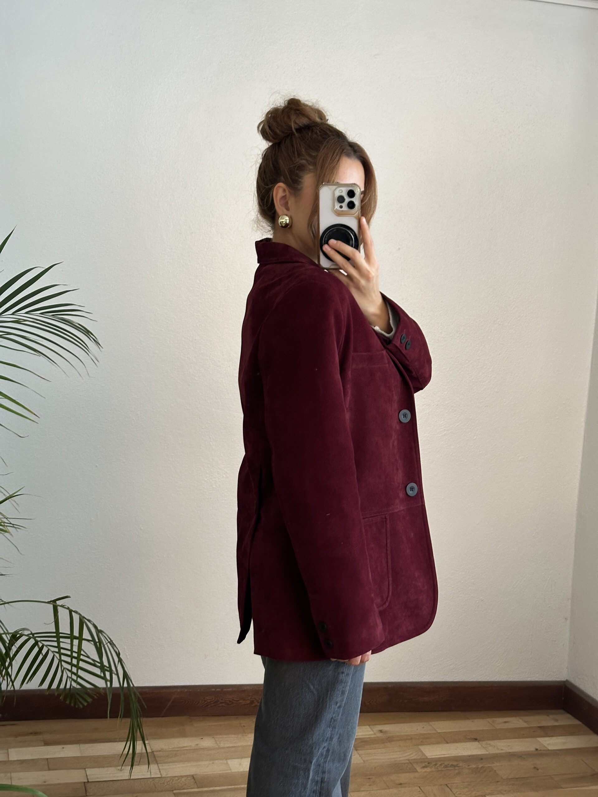 Bordo Blazer Ceket - Görsel 3