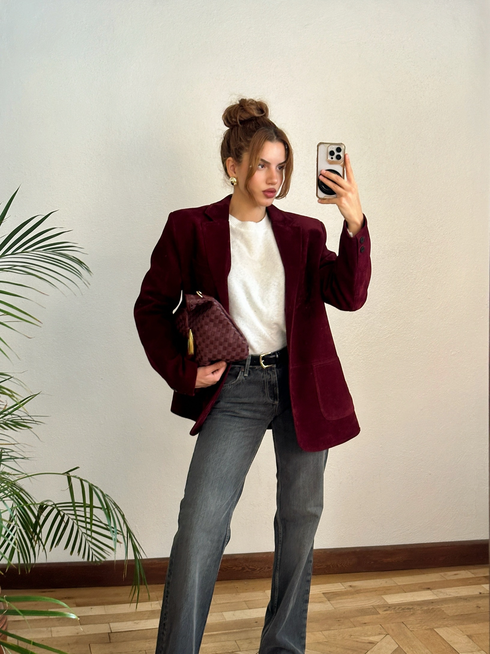 Bordo Blazer Ceket - Görsel 2