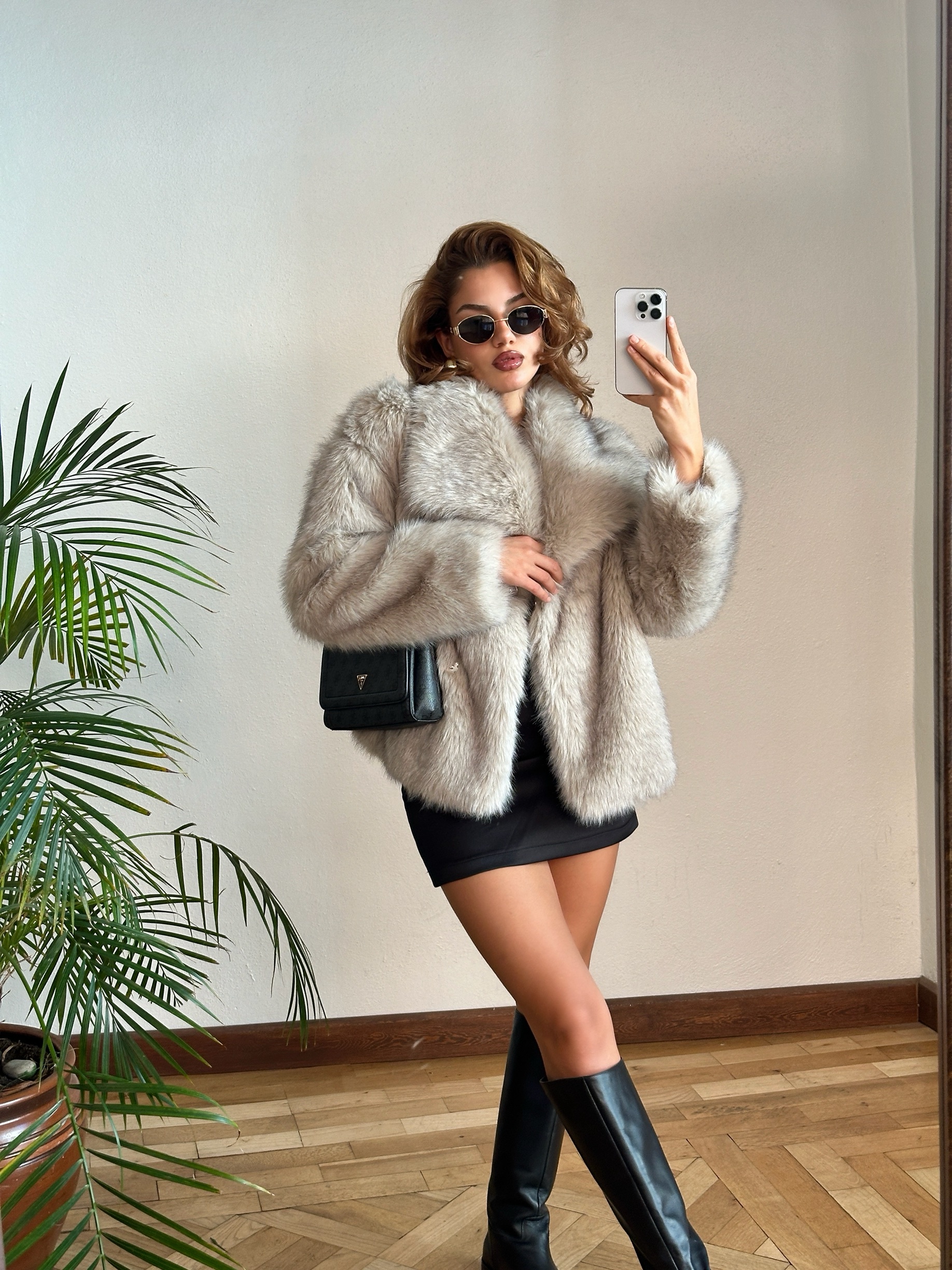 Gri Kısa Kürk - Görsel 3