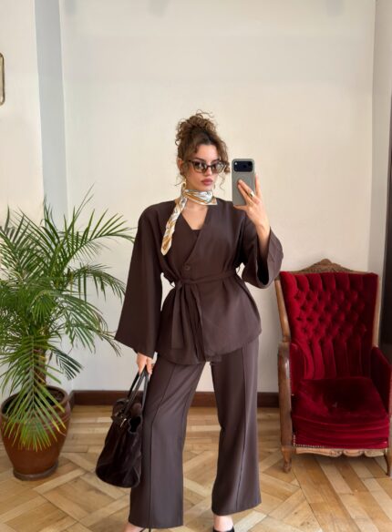 Belden Bağlamalı Acı Kahve Takım